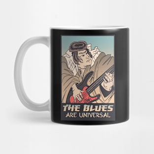 Bluesman Samurai Playing Guitar - The Blues are Universal Mug